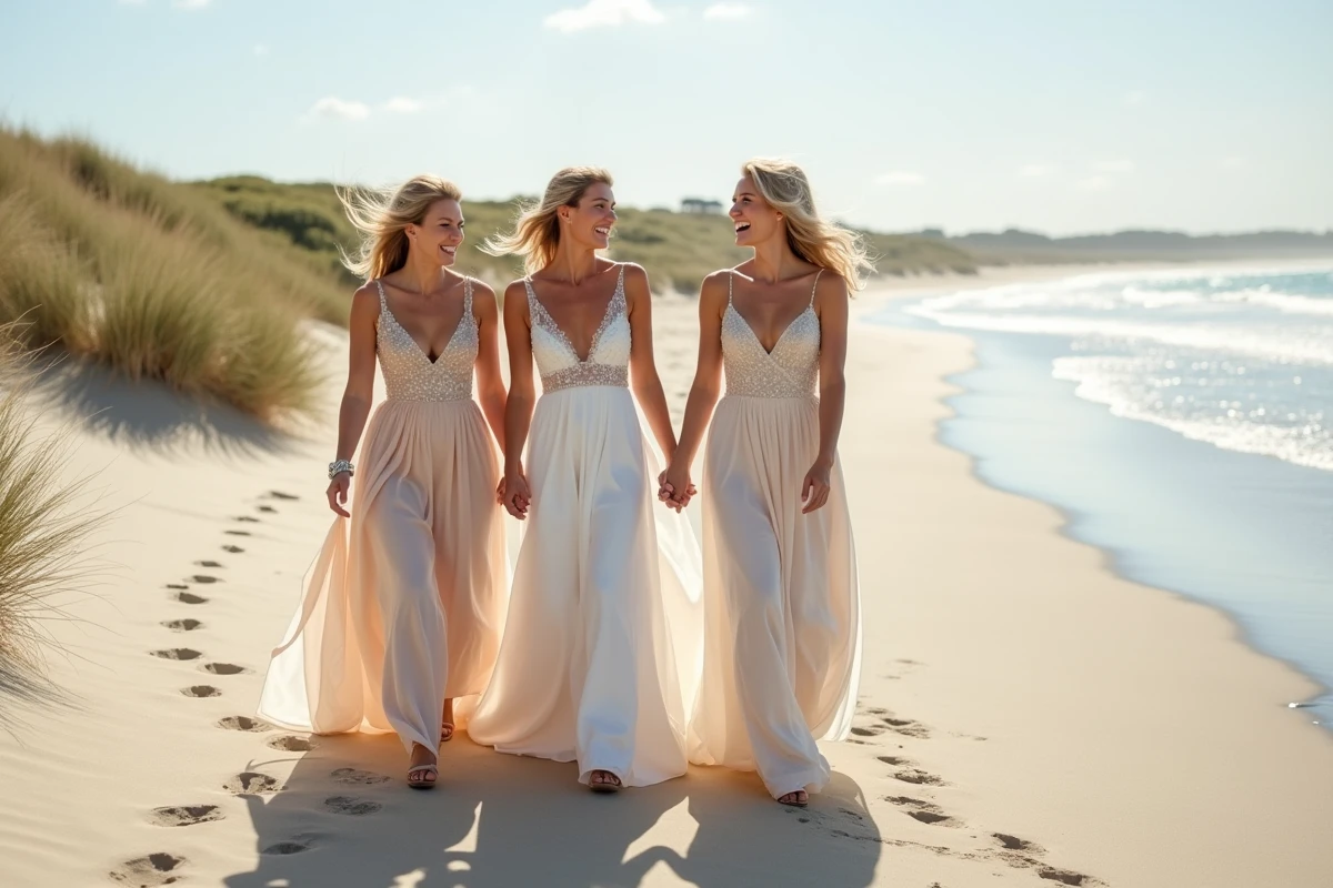 Mariée et demoiselles d